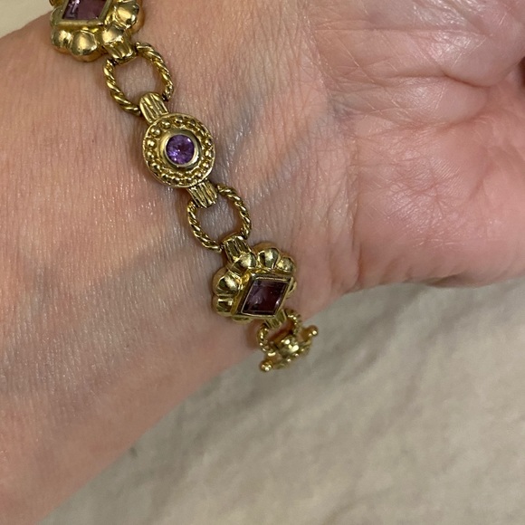 FAS Sterling (gold over) Amethyst Bracelet - Picture 10 of 14